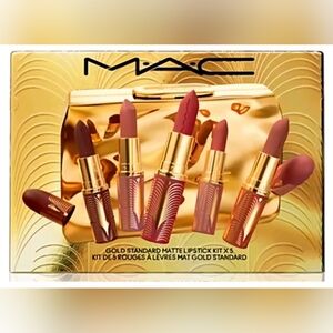 MAC 6-Pc. Gold Case MATTE IPSTICK SET, Make up 100% AUTHENTIC